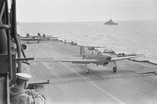Fairey Fulmar takes off from Ark Royal