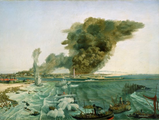 Withdrawal from Dunkirk, June 1940, a painting of the NMM Collection.